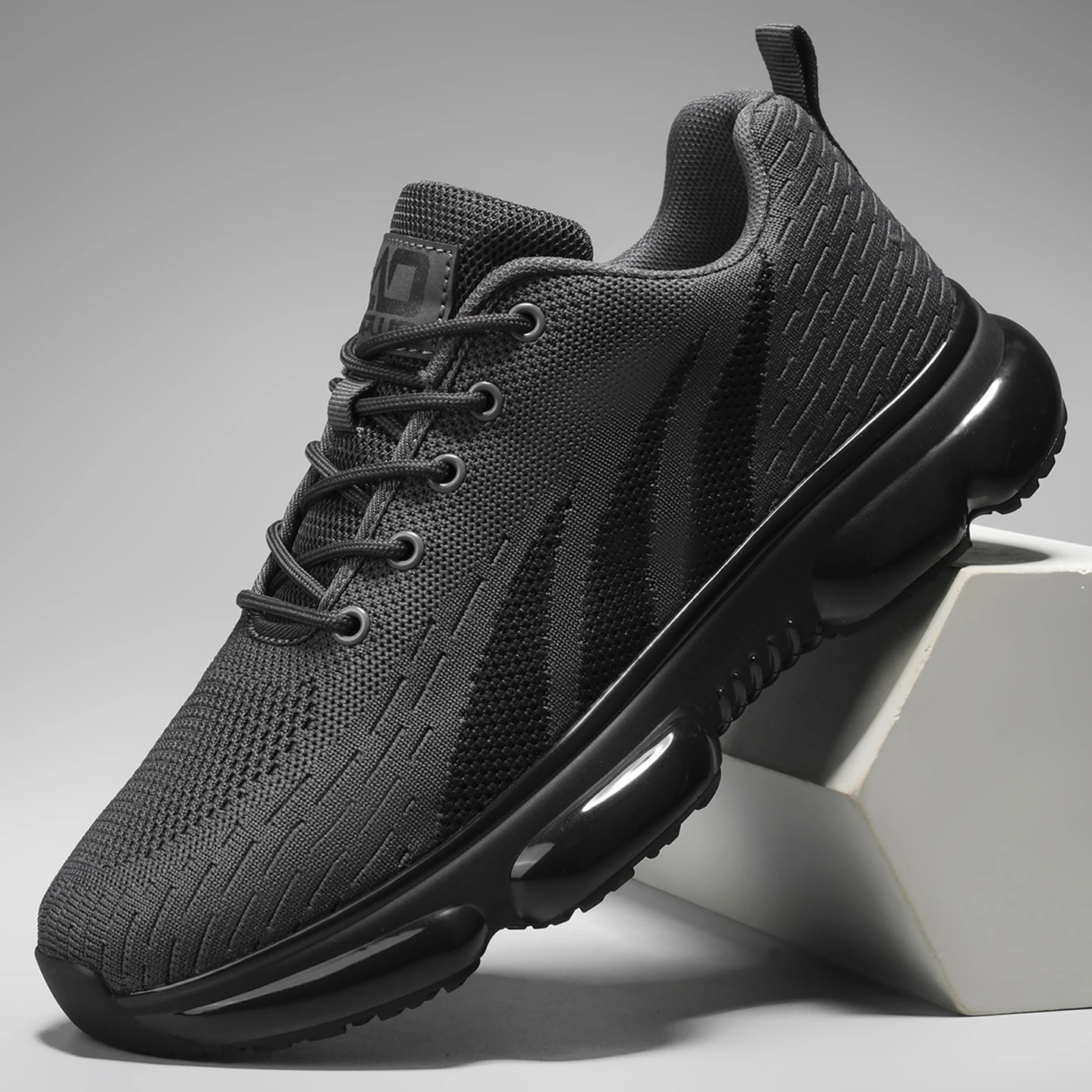 Men's Sports Casual Shoes, New Summer Style, Fashionable and Comfortable Knit Mesh Shoes with Striped Color-Blocking Design, Comfortable and Breathable Solid Color Upper with Breathable Holes, Casual Shoes for Men with Lace-Up Closure, Comfortable Elastic Adjustment, Versatile and Simple Men's Casual Shoes, Outdoor Comfortable Sports Shoes, Men's Outdoor Walking Casual Shoes, Stylish and Trendy Running Shoes for Men