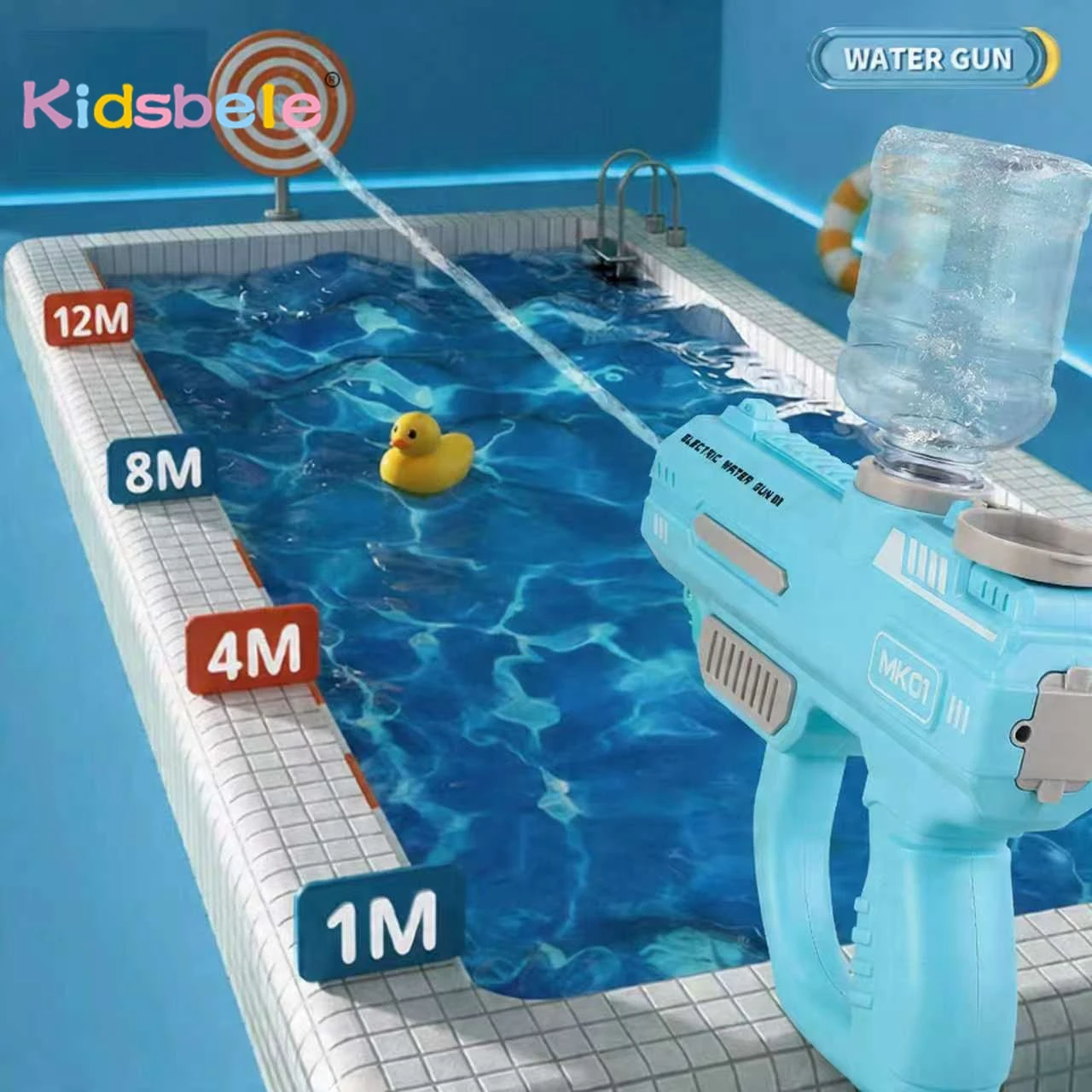 

Automatic Water Blaster with Long Range Shooting 8-12M, Electric Water Gun for Kids, Outdoor Pool Beach Summer Toy