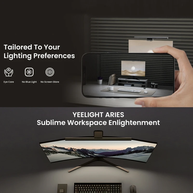 Yeelight Aries Monitor Light Bar LED Eye Protection Lamp Touch control Adjustable angle 3-Level Dimming 2700K-6500K NO Flicker