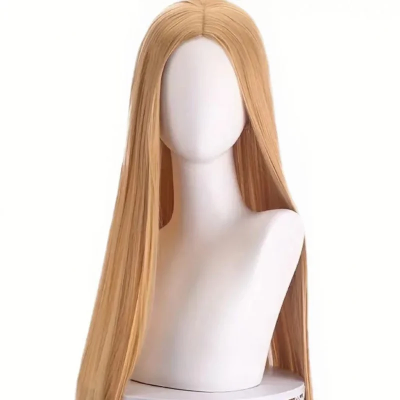 

European and American Fashion Women's Middle Part Cosplay Long Straight Hair Natural Wig Full Head Set