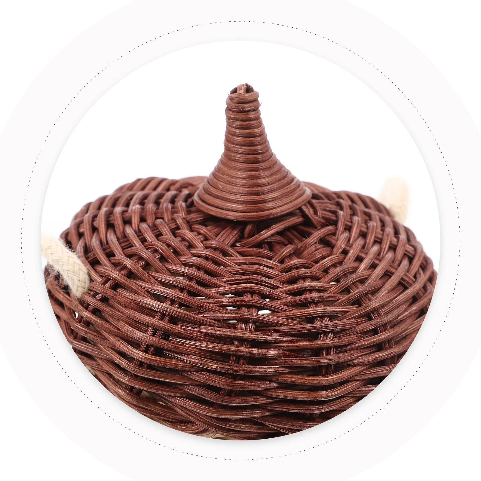 

1Pcs Mini Hanging Basket Rattan Style Woven Kids Bag Acorn Design Crossbody Storage Basket for Children Gift Idea