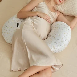 Oreiller de grossesse en forme de U, oreiller de taille, coton, literie de couchage, oreiller de corps, coussin d'allaitement pour femme enceinte