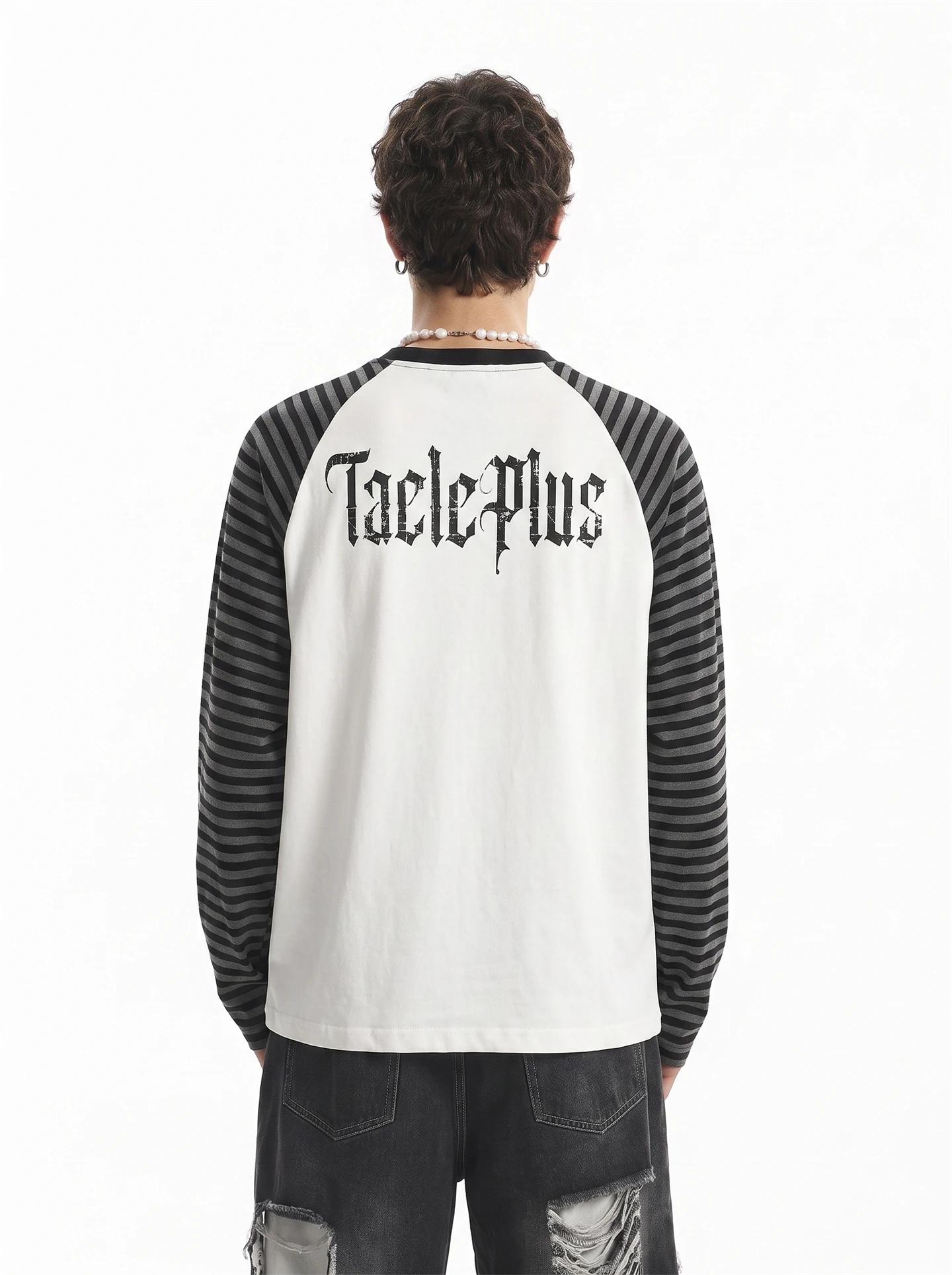 BETEBULE American Retro Subculture Print Striped Long Sleeve Men's T-shirt Loose Fit Autumn New Style Casual Comfortable Top