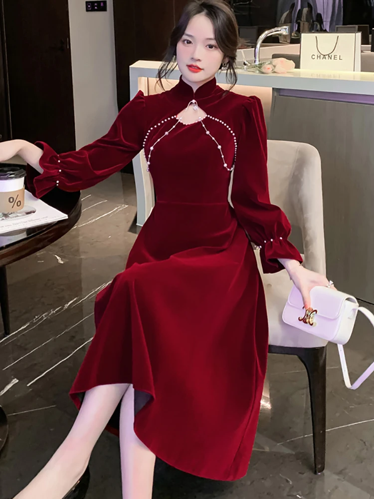strapless open back dress Red Halter Neck Mesh Midi Dress With Open Back main image 0