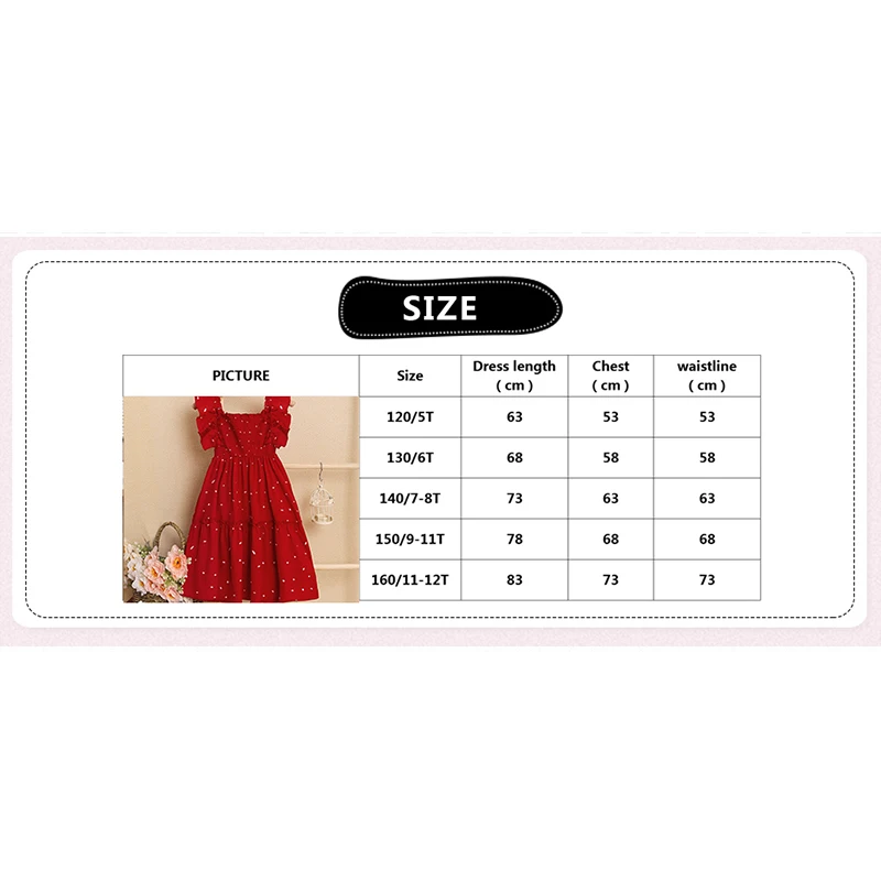 Kids Dresses for Girls 5-12T Red Lace Square Neck Polka Dot Dress New Summer Fashion Baby Princess Wedding Party Gift Costume