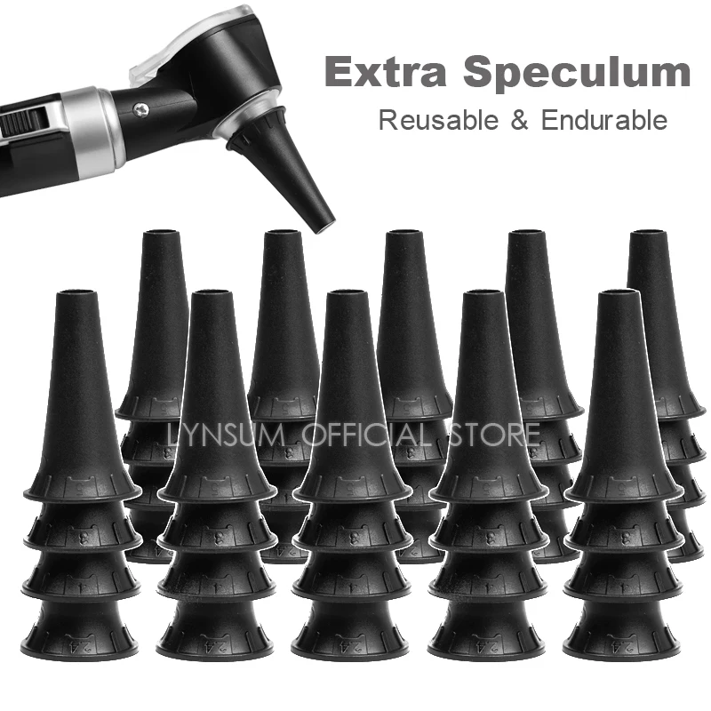 4PCS/Lot Medical Reusable Otoscopio Non Disposable Speculum Otoscope Earmuff Accessory Ear Care Otoscope Nozzle Specula Cone Tip