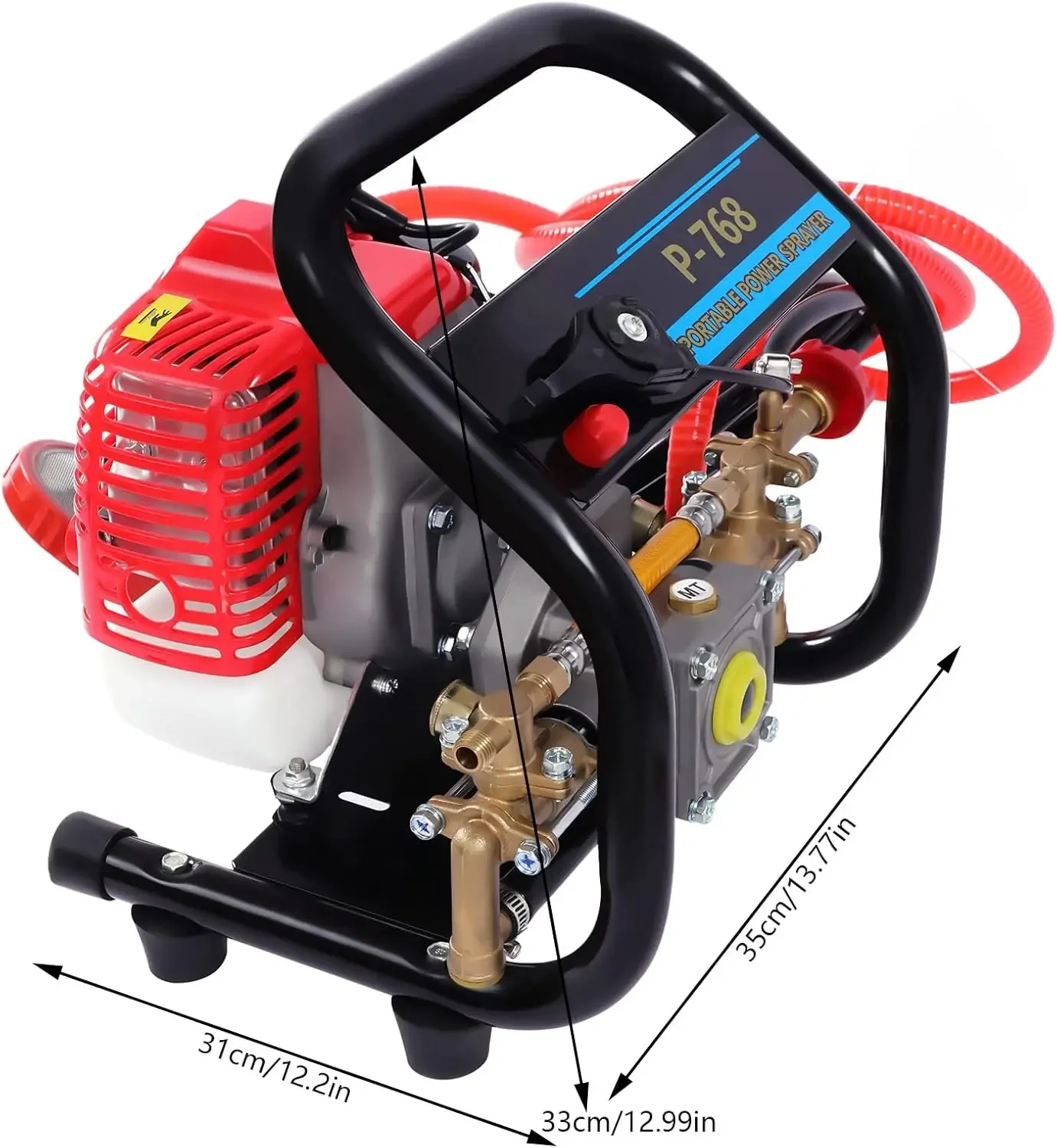 Machine Gas Powered, 26cc 2-Stroke 0.9HP 8500RPM Gasoline Agricultural Mist Duster Sprayer Portable High Pressure Spray