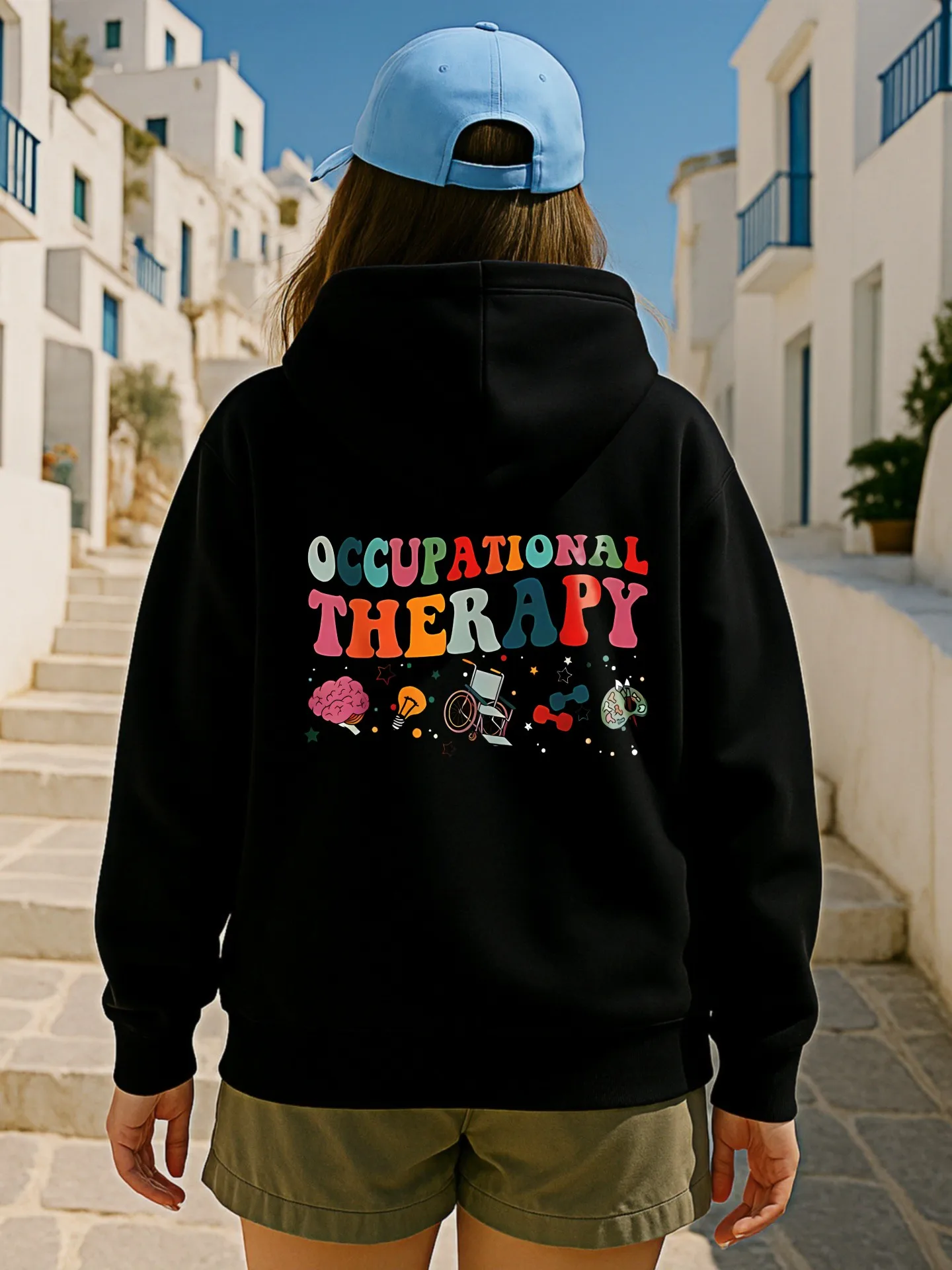 هوديي نسائي برسومات جرافيك، طباعة حروف لطيفة، تصميم جمالي كاجوال، قماش ناعم، ملابس يومية غير رسمية، للشباب #2