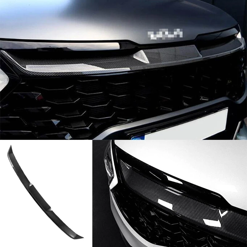 

Car accessories For 2023+ Kia Sportage NQ5 ABS carbon Front Bumper Center Grill garnish molding trim Cover