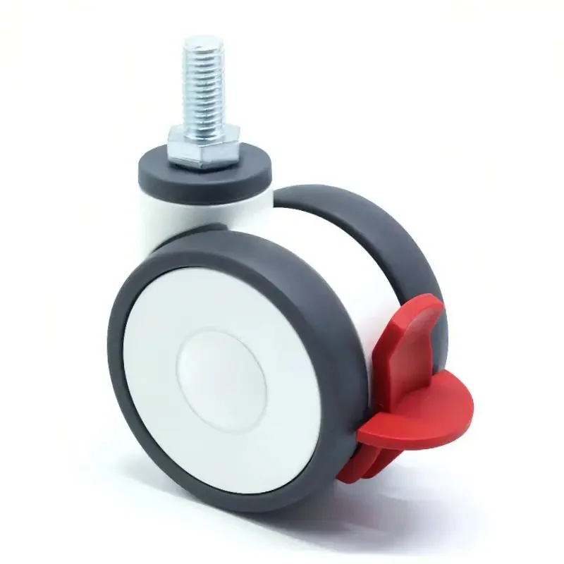 4Pcs 3 Inch Medical Caster Wheels Silent Swivel with Brake Anti-Tangle Smooth Rolling Wear-Resistant for Hospital Cart Equipment