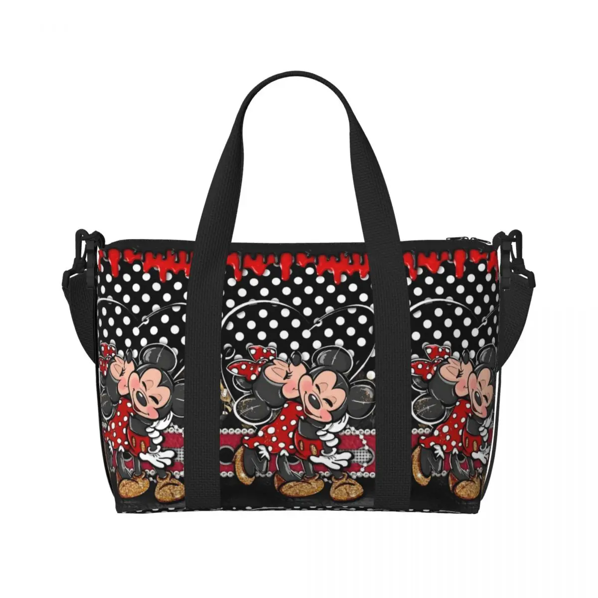 

Custom Large Minine Mouse Tote Bag for Women Fashion Cartoon Cute Print Animation Shoulder Shopper Beach Gym Travel Bag
