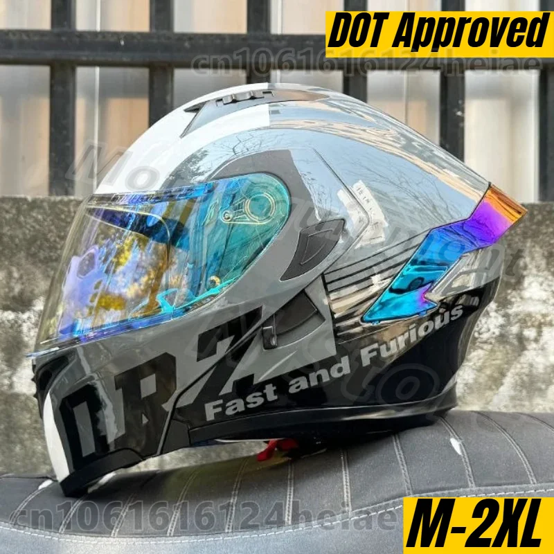 

DOT Approved Motorcycle Helmets Double Visors Modular Flip Up Helmet Full Face Casque Moto Racing Casco Abatible Para Moto
