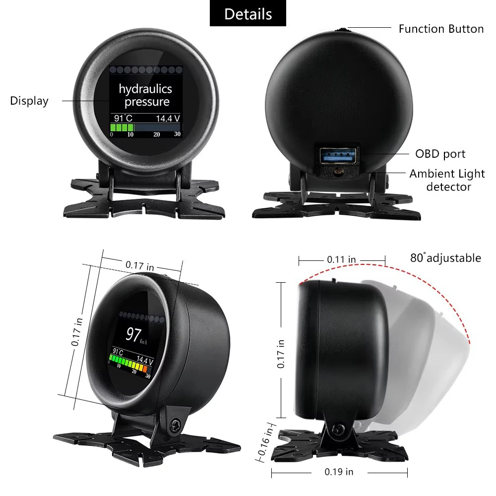 NEXPEAK السيارات على متن الكمبيوتر A205 رئيس يصل عرض سيارة الرقمية obd2 عرض سرعة استهلاك الوقود مقياس درجة الحرارة ODB