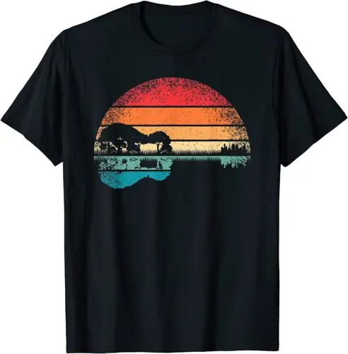 NEW LIMITED Retro Acoustic Guitar Lake Sunset Guitarist Music Lover T-Shirt