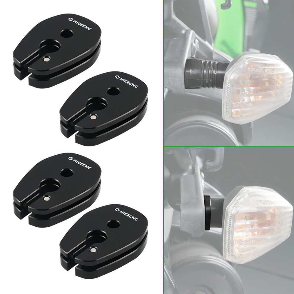 Motorcycle Front Rear Turn Signals Adapters for Kawasaki KLR650 2008-2018 KLR 650 Turn Indicators Stalk Elimination Spacers Kit