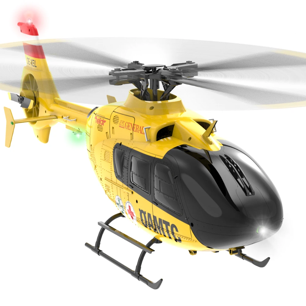 YXZNRC F06 EC135 RC Helicopter 2.4G 6CH 6 Axis Gyro Model 1:36 Scale RTF Direct Drive Brushless Roll Flybarless Aircraft Toys