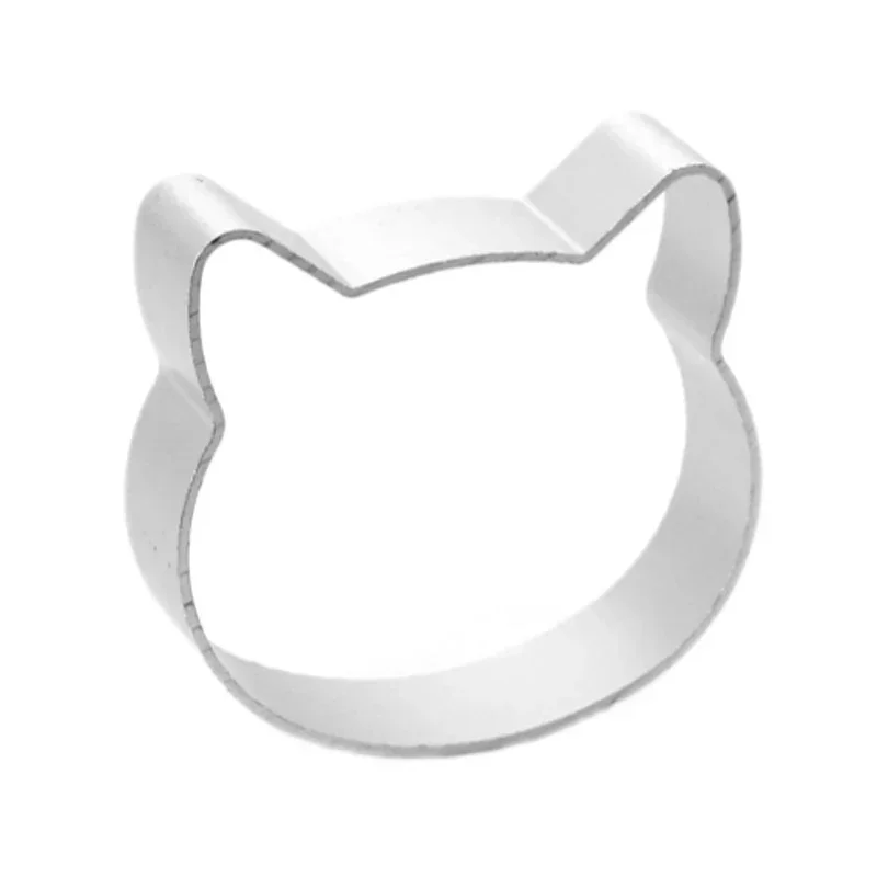 Cat Head Shape Christmas Kitchen Tools Aluminium Alloy Fondant Cookie Cake Sugar Craft Plunger Cutter Pastry Cutter Biscuit Mold