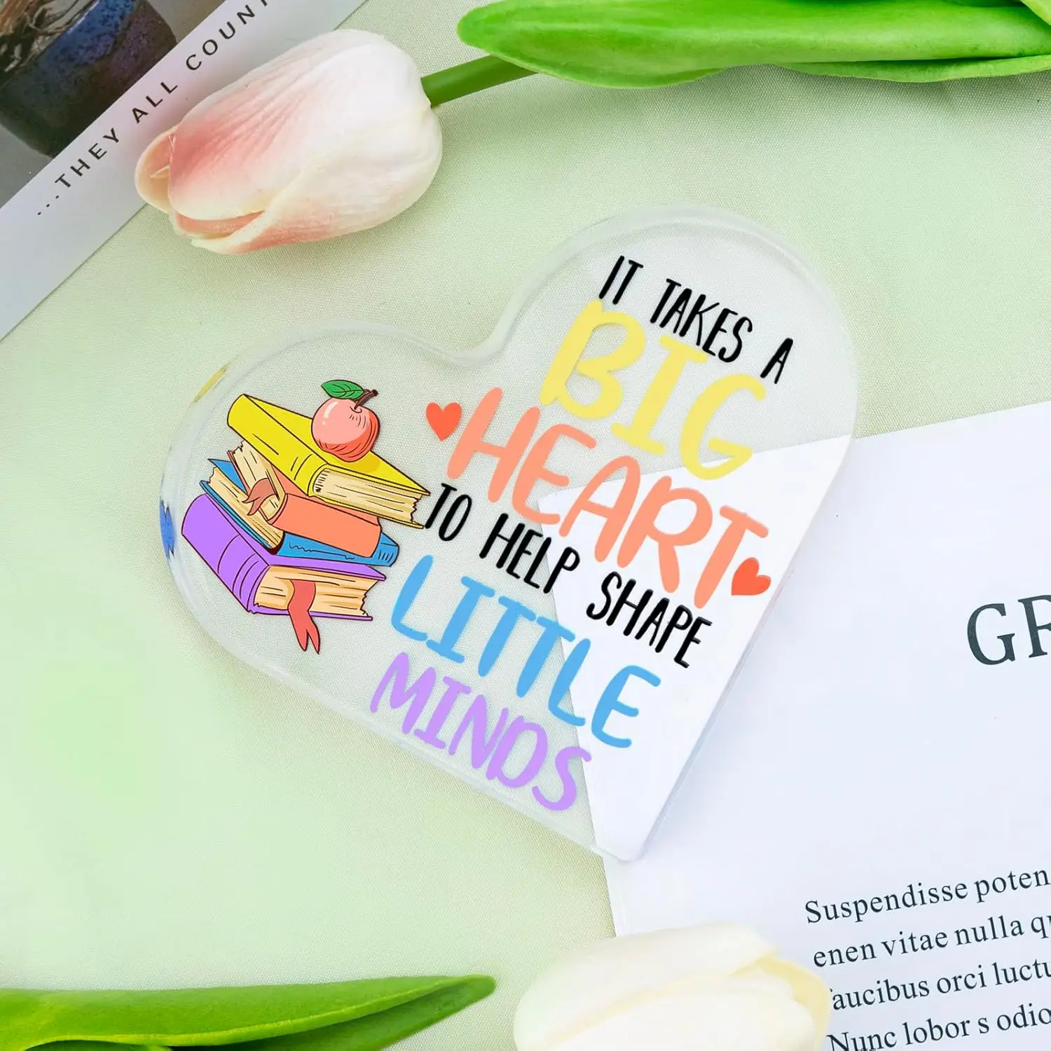 Engraved Apple Keychain Teacher Gifts – Personalized Appreciation Heart Charm for Women, Thank You Present
