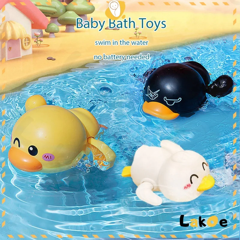 Lakoe Children's bath toys clockwork toy duck shape water toys for fun