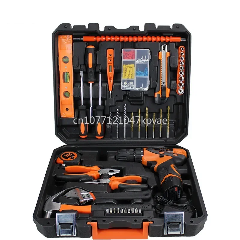 

Snjue Impact Drill Toolbox Set Carbon Steel Car Portable Hardware Tool Set Lithium Electric Drill Set 010