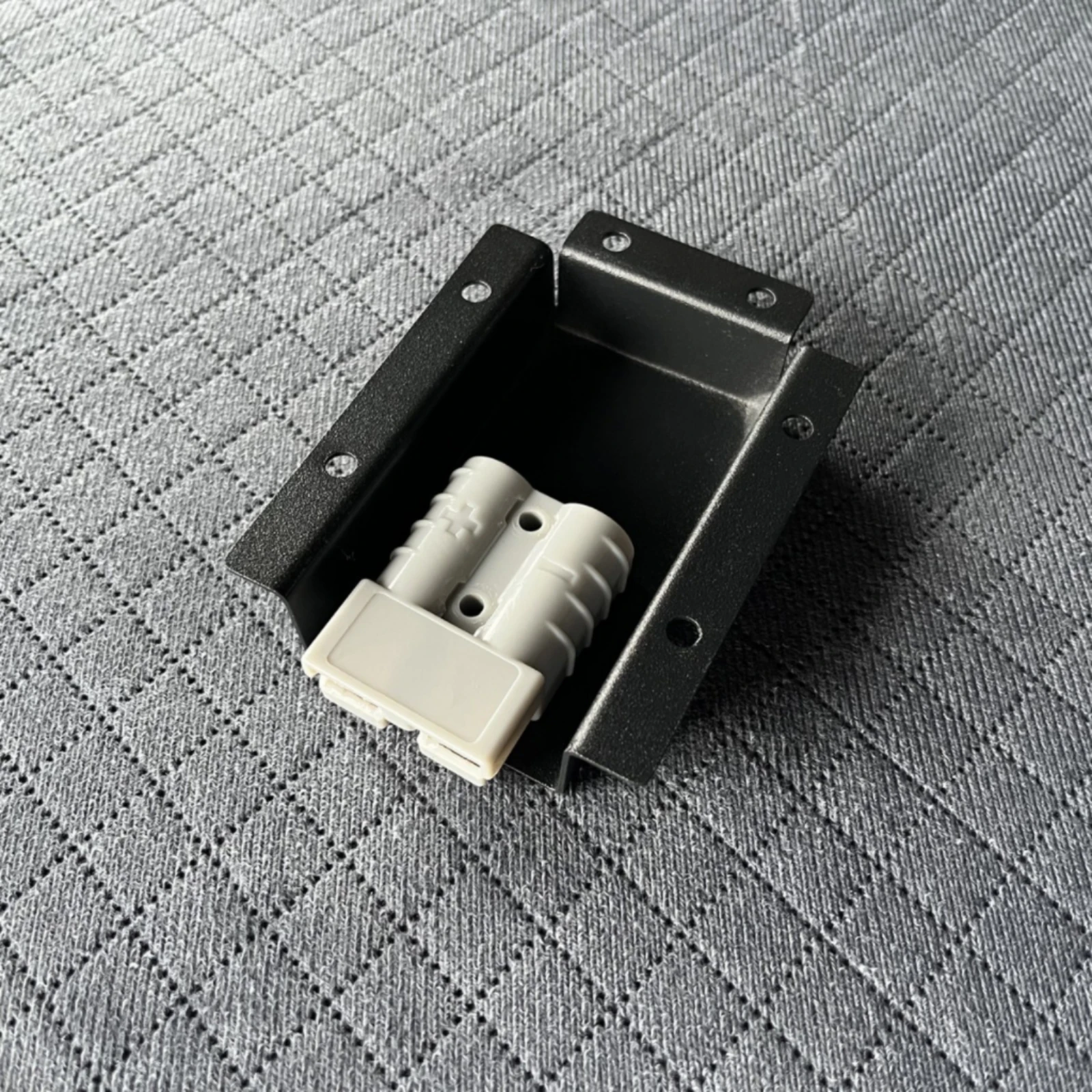 Metal Protective Cover Robust Plug Housing with Mounting Flanges Connector Guard Low-Profile for Campers, Trailers, Caravans