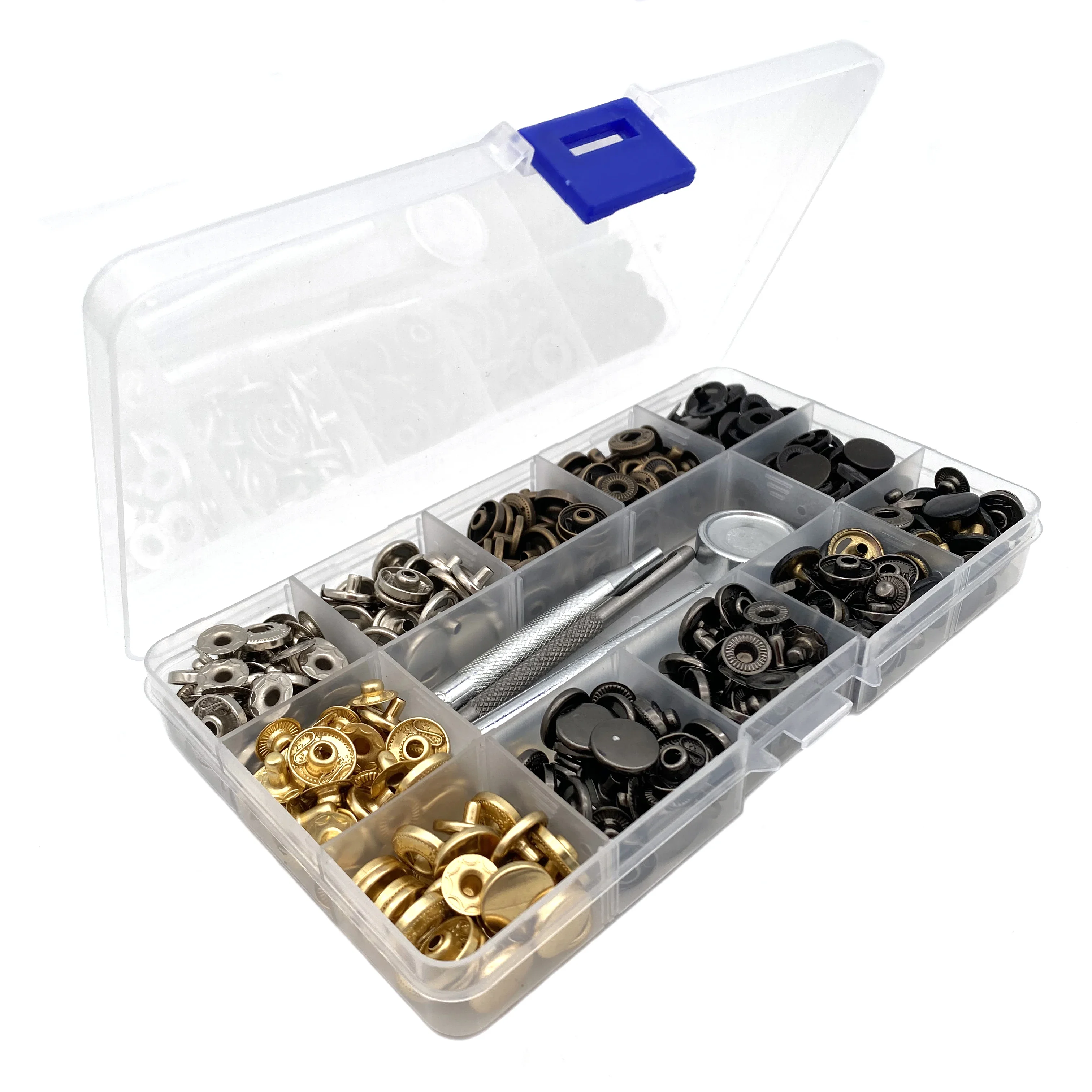 Leather Snap Fasteners Kit 12.5mm Metal Button Snaps Press Studs 4 Installation Tools Leather Snaps for Clothes Jackets