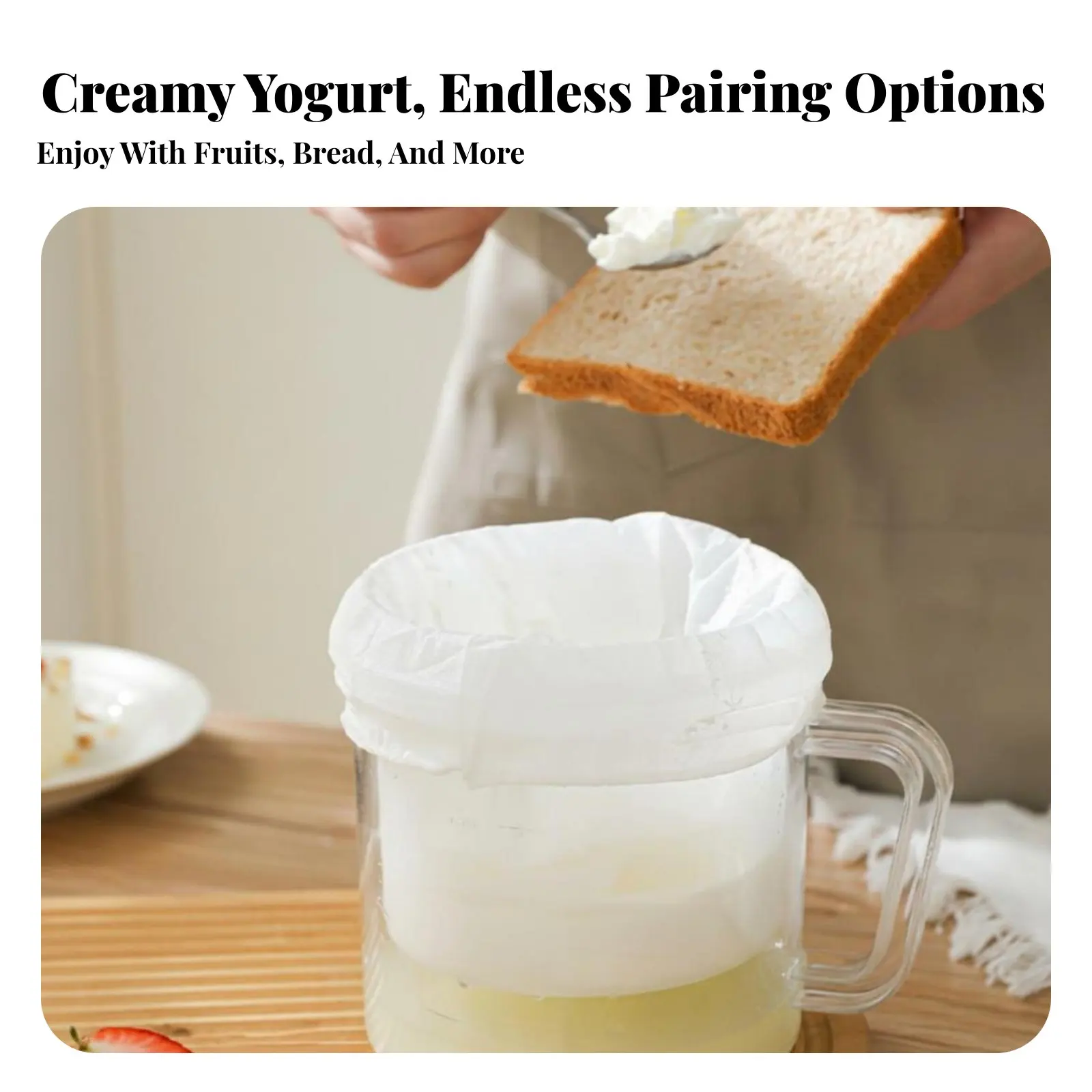 

Yogurt Strainer Versatile Yogurt Mesh Strain Whey Filtering Jar Easy to Clean Cheese Strainer Reusable for Refrigerator