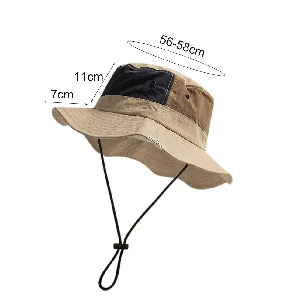 Wide Brim Bucket Hat Large Sun Protection Quick-dry Mountaineering Caps Anti-UV Breathable Panama Hat Hiking