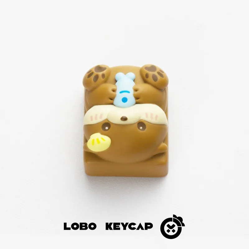 LOBO Cute Otter Keycap 1.25u Hand-made Resin Cute Keycap Mechanical Keyboard Keycaps Customized Gaming Accessories Gifts