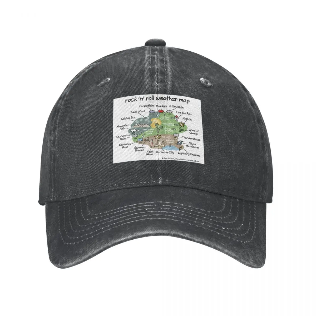 rock 'n' roll weather map Cowboy Hat New In Hat Ball Cap Women Beach Fashion Men's