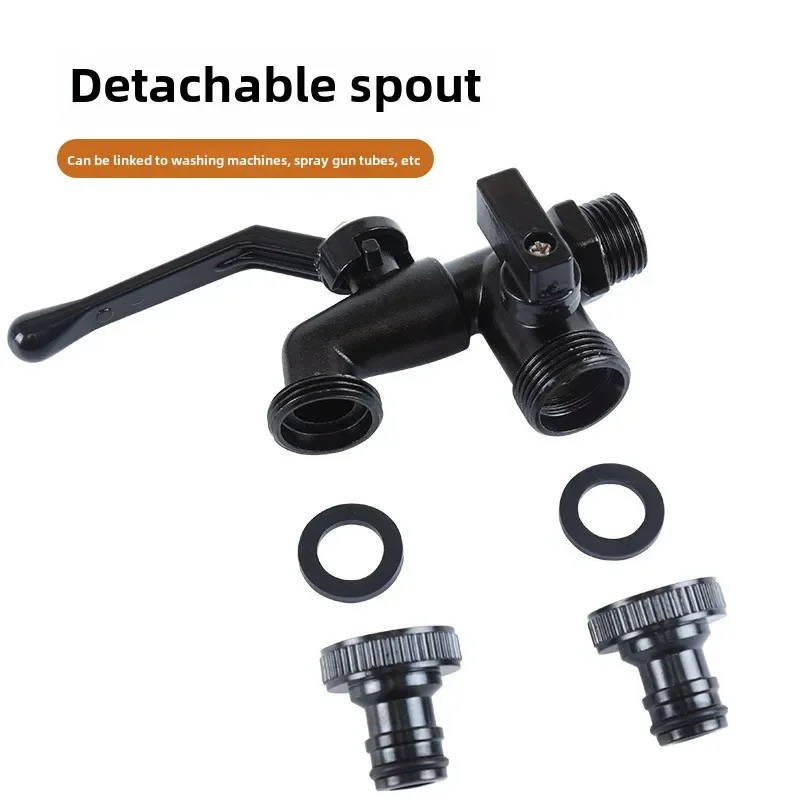 

Black Faucet Outdoor Garden Anti-Freeze Bibcocks With Dual Outlet For Washing Machine 1/2 Inch Outdoor Hose Faucet Garden