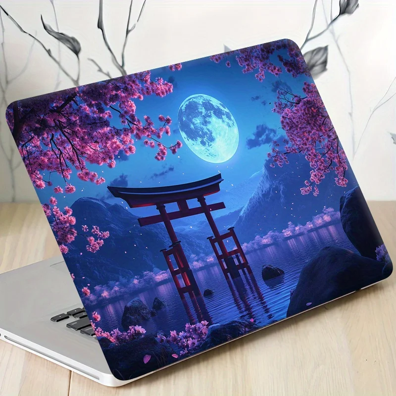 3 Pieces, 1 Piece Spare, No Fear of Tearing, Reusable Universal Laptop Protective Film, PVC Material, Cherry Blossom and Moonlig