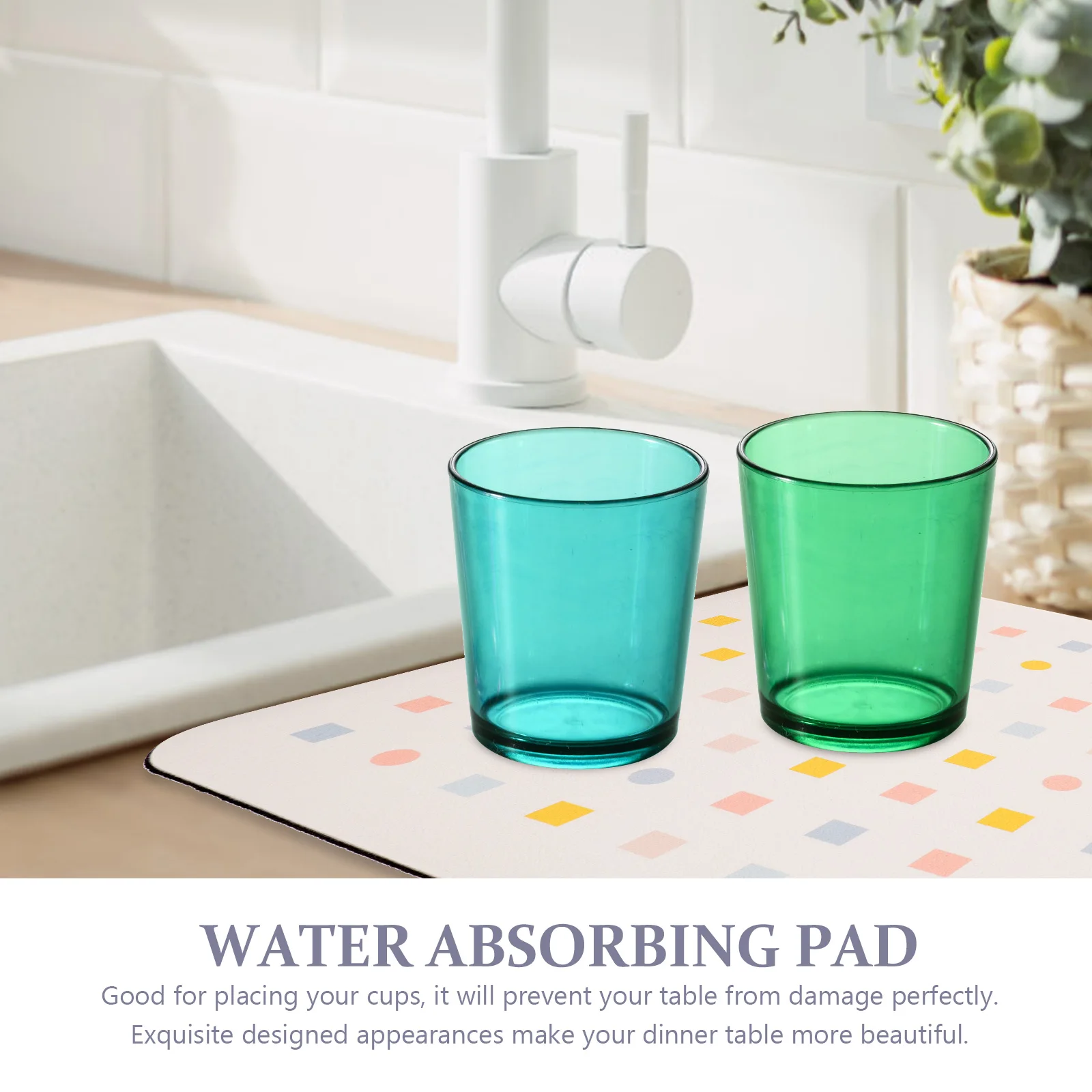 

Large Dish Drying Mat Kitchen Countertop Reusable Water Absorbing Pad Non-Skid Smooth Lightweight Easy Clean Cutlery Dry Cushion