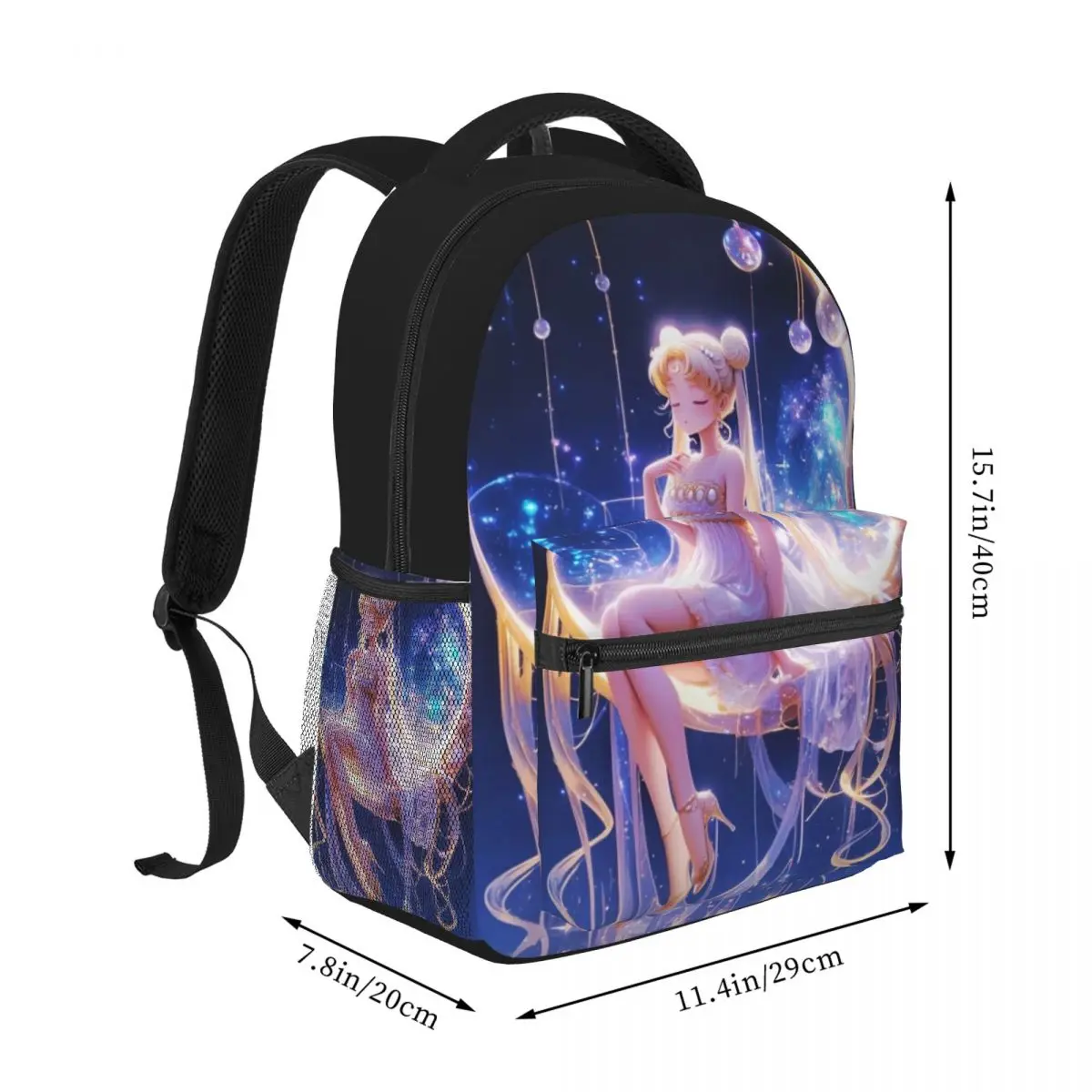 Sac à dos étanche haute capacité pour ordinateur portable, sac de livre scolaire, garçons et filles, Sailor- Moon, Chimgirls, 16 pouces, nouvelle mode