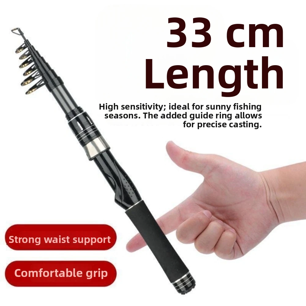 30T Carbon Fiber Retractable Fishing Rod Carbon Tip High Strength Surfcasting Rod Ultra Light Non-slip Grip