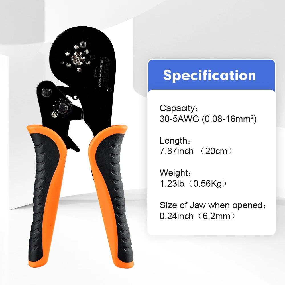 Imagem -02 - Pro Virola Terminais Hexagon Crimping Alicate 0.0816 mm ² 305awg Grande Alcance Tamanho Ratchet Elétrica Crimper Ferramentas Hsc8 166