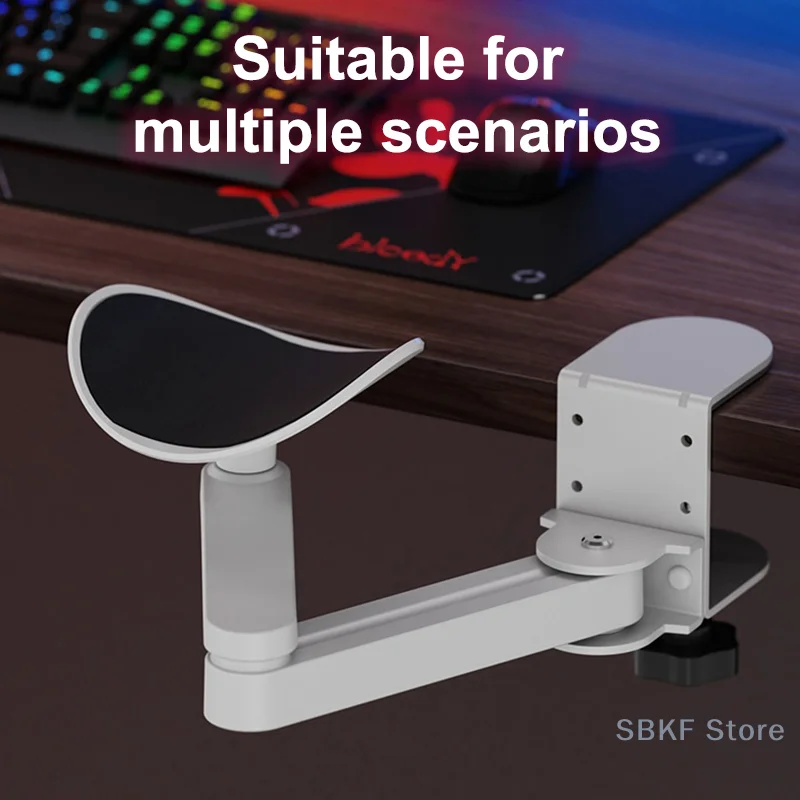 Computer Desk Arm Rest Pad Ergonomic Armrest Wrise Support Adjustable Rotate Extender Mouse Pad Armrest Bracket For Home Office