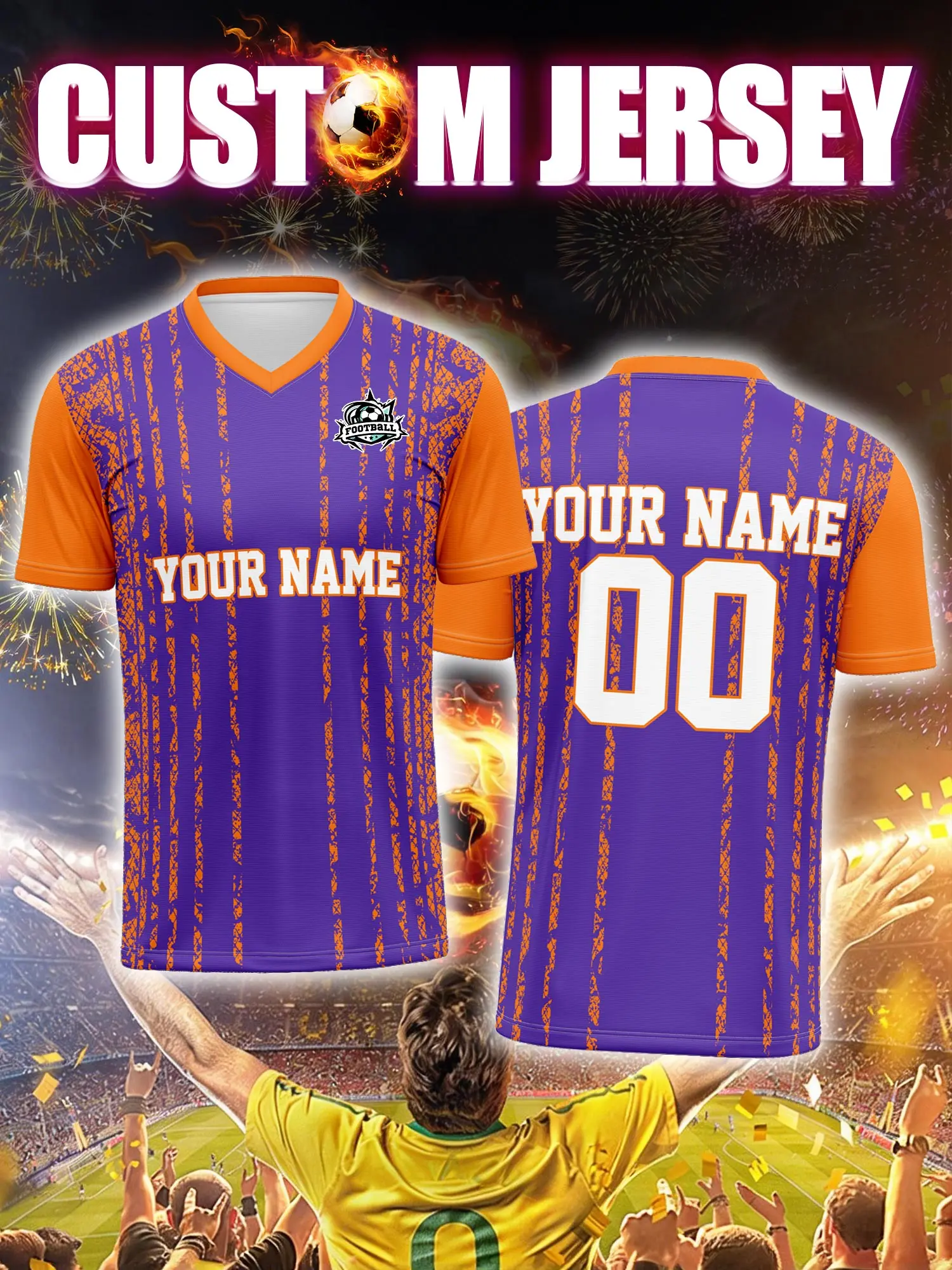 

Футболка для футбола с индивидуальным изображением, номером и именем, модный современный дизайн, комплект для команды.