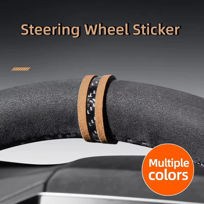 For Nissan Versa Maxima Altima Rogue Armada Car Steering Wheel Marker Sticker Italy Top Suede Wrap Carbon Interior Accessories