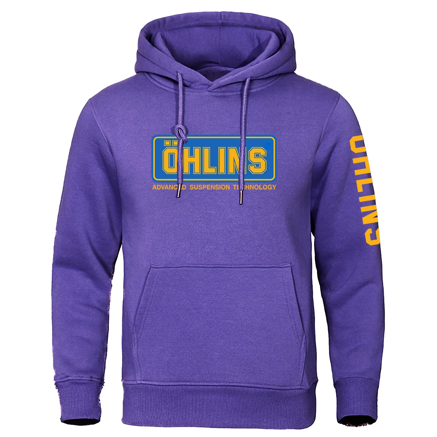 2026 Ohlins Logo-Print Frühling und Herbst Herren Einfarbiger Beliebter Pullover mit Taschen Klassischer Maßgeschneiderter Loser Hoodie – Detail 14