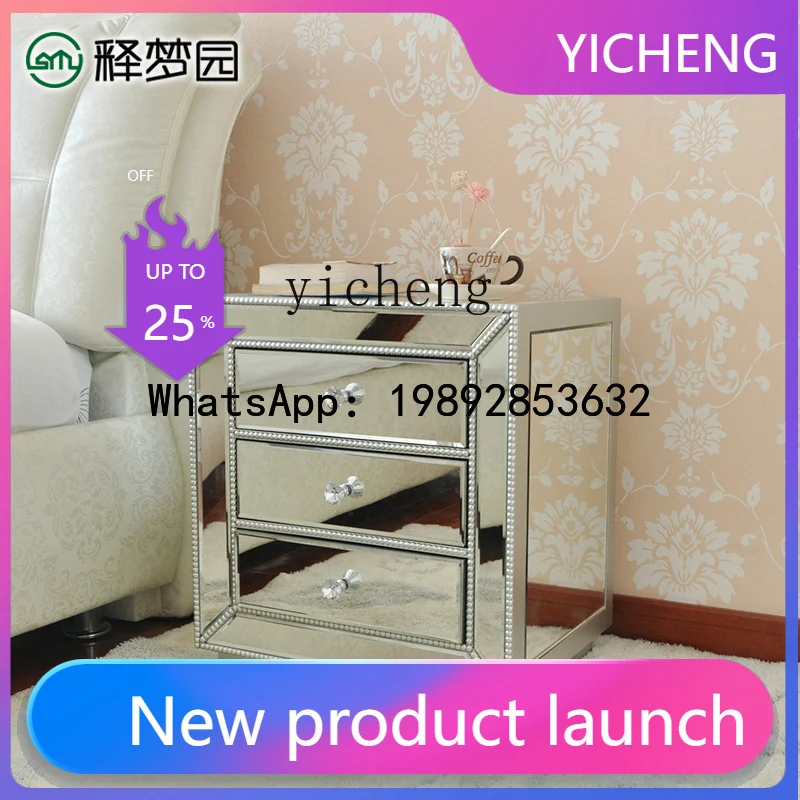 

bedside table Bedroom furniture Modern simple European storage decorative cabinet, mirror bedside table