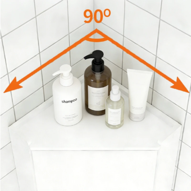 PVC Waterproof Bathroom Shelves Strong Load Bearing Wall Shelf Rust Proof Bathroom Accessories Durable Shower Organiser Home