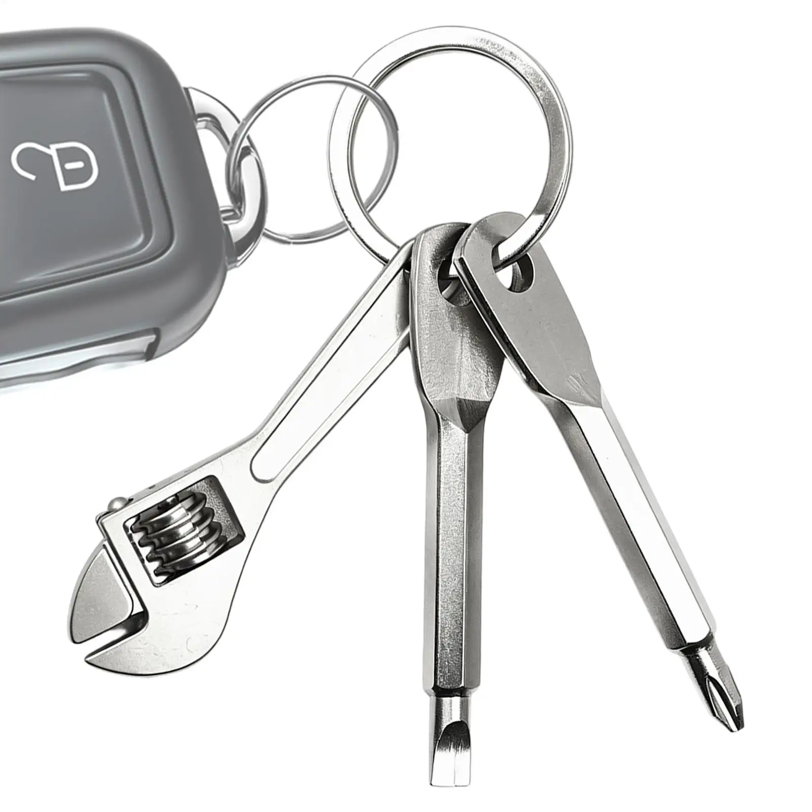 Keychain Screwdriver Stainless Steel Compact Repair Tool Kit With Wrench Mini Tool Keychain For Small Projects Furniture Car Use