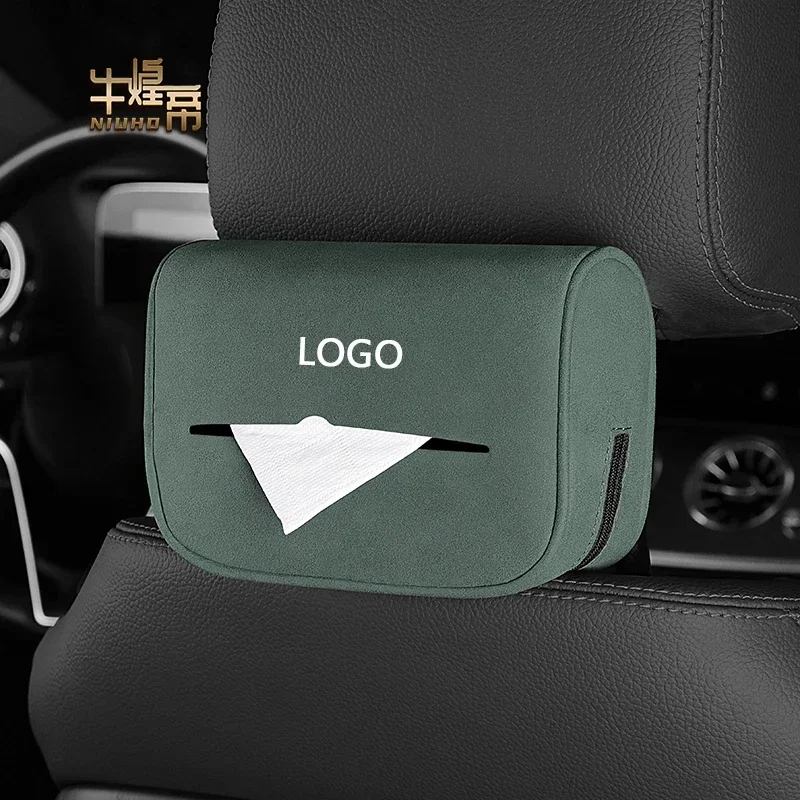 Автомобильная замшевая коробка для салфеток, интерьер для Fiat Abarth Lancia Chrysler Dodge, заднее сиденье, бумажная сумка, подлокотник, коробка, аксессуары