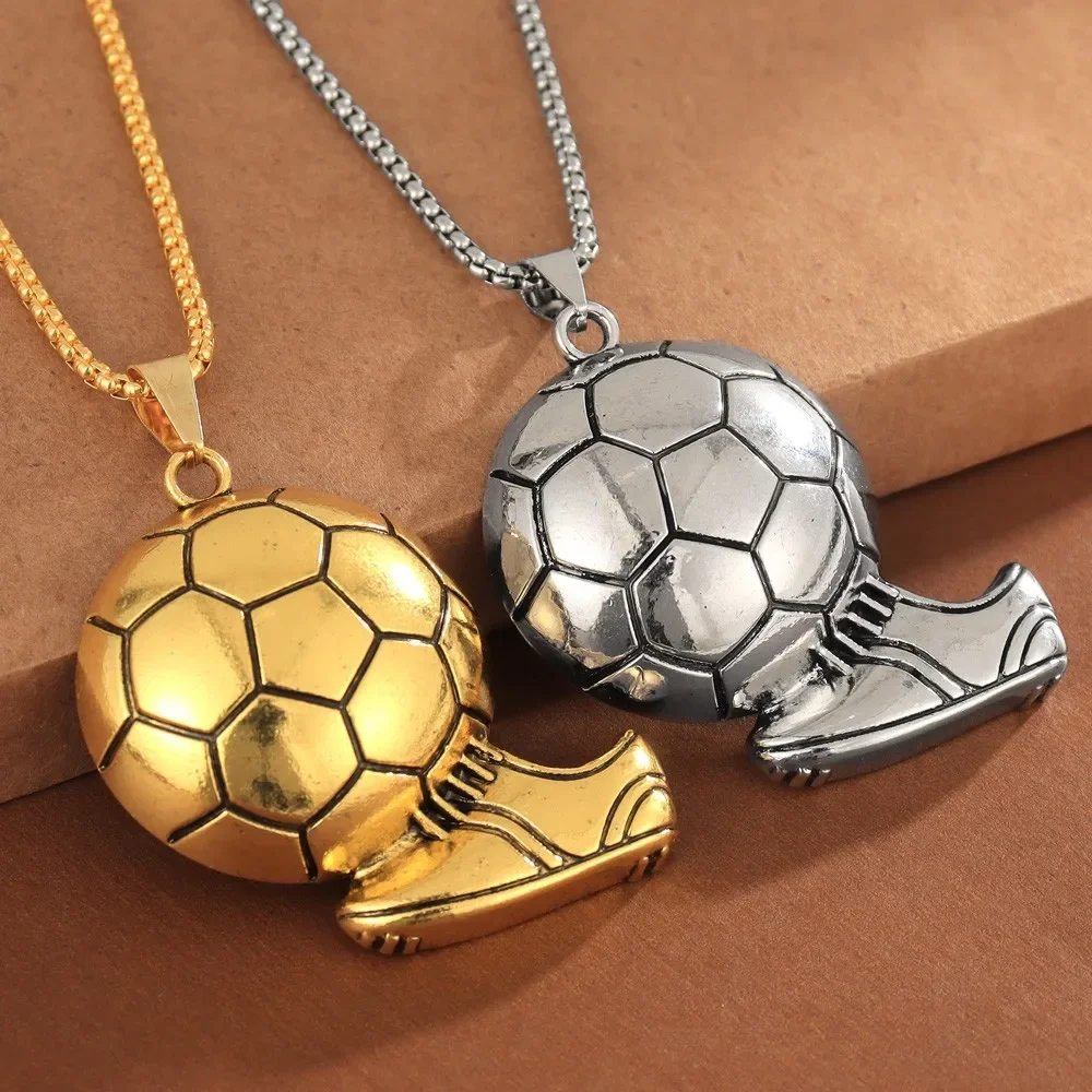 New Trendy Football Shoes Pendant Glamour Men's Necklace Hip Hop Punk Jewelry Accessories Christmas Gift