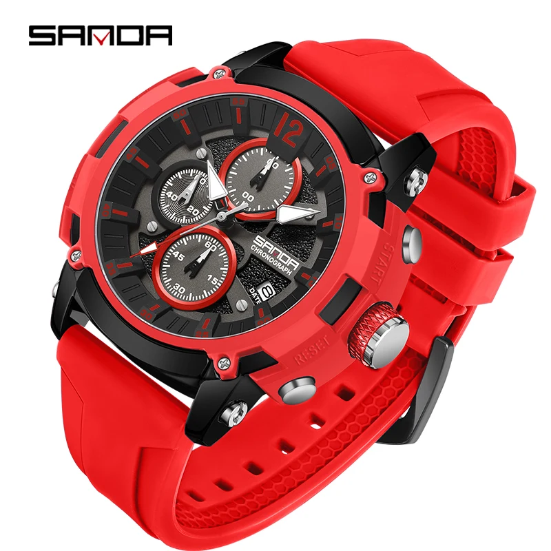 

SANDA 5312 Waterproof Quartz Wristwatch Luxury Casual Male Clock New Sport Watch For 2023 Men Fashion Date Stopwatch