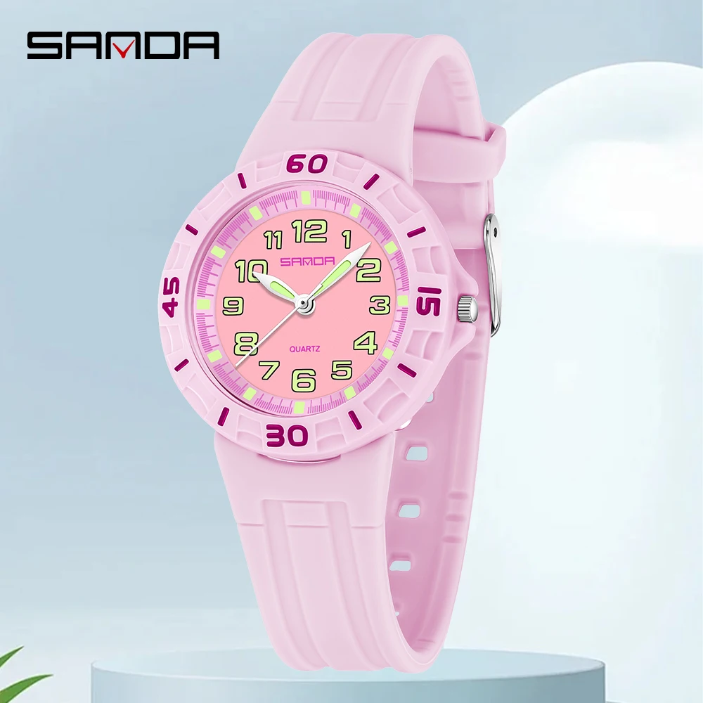 Reloj de Cuarzo SANDA 6386 para Estudiantes, Resistente al Agua 50m, Luminoso, Deportivo y Duradero para Hombres y Mujeres, Simple y Elegante
