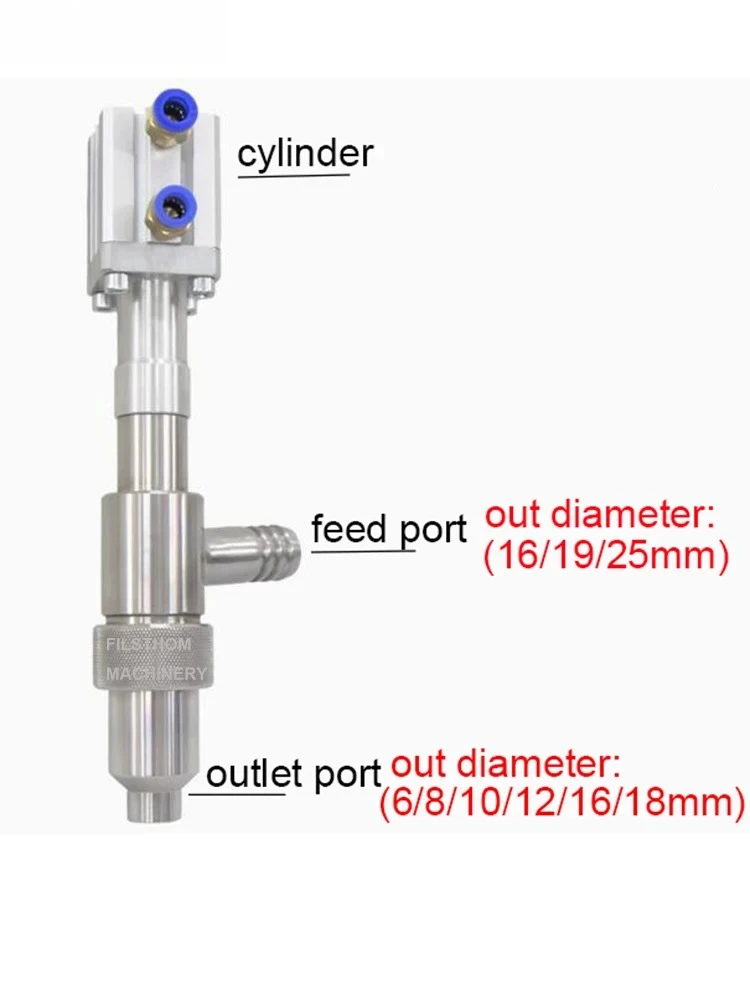 

Пневматическая разливочная головка с защитой от капель из нержавеющей стали 304, разливочный клапан, сопло для выгрузки, аксессуары для машины для розлива жидких паст