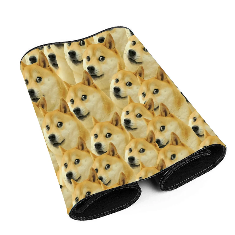 Cute Mouse Pad Funny Dog Meme Desk Mat Doge Cheem Pc Computer Laptop Big Long Rubber Base Kawaii Mousepad XXL Stitch Edges
