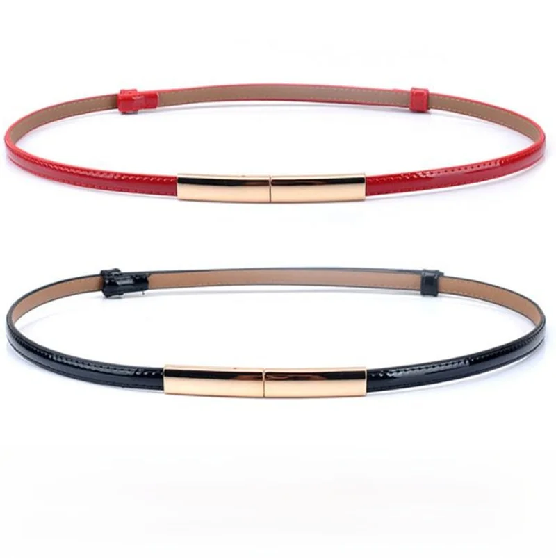 

Женский тонкий ремень из натуральной кожи, синий, простой, модный, универсальный, в корейском стиле, с матовой пряжкой из сплава